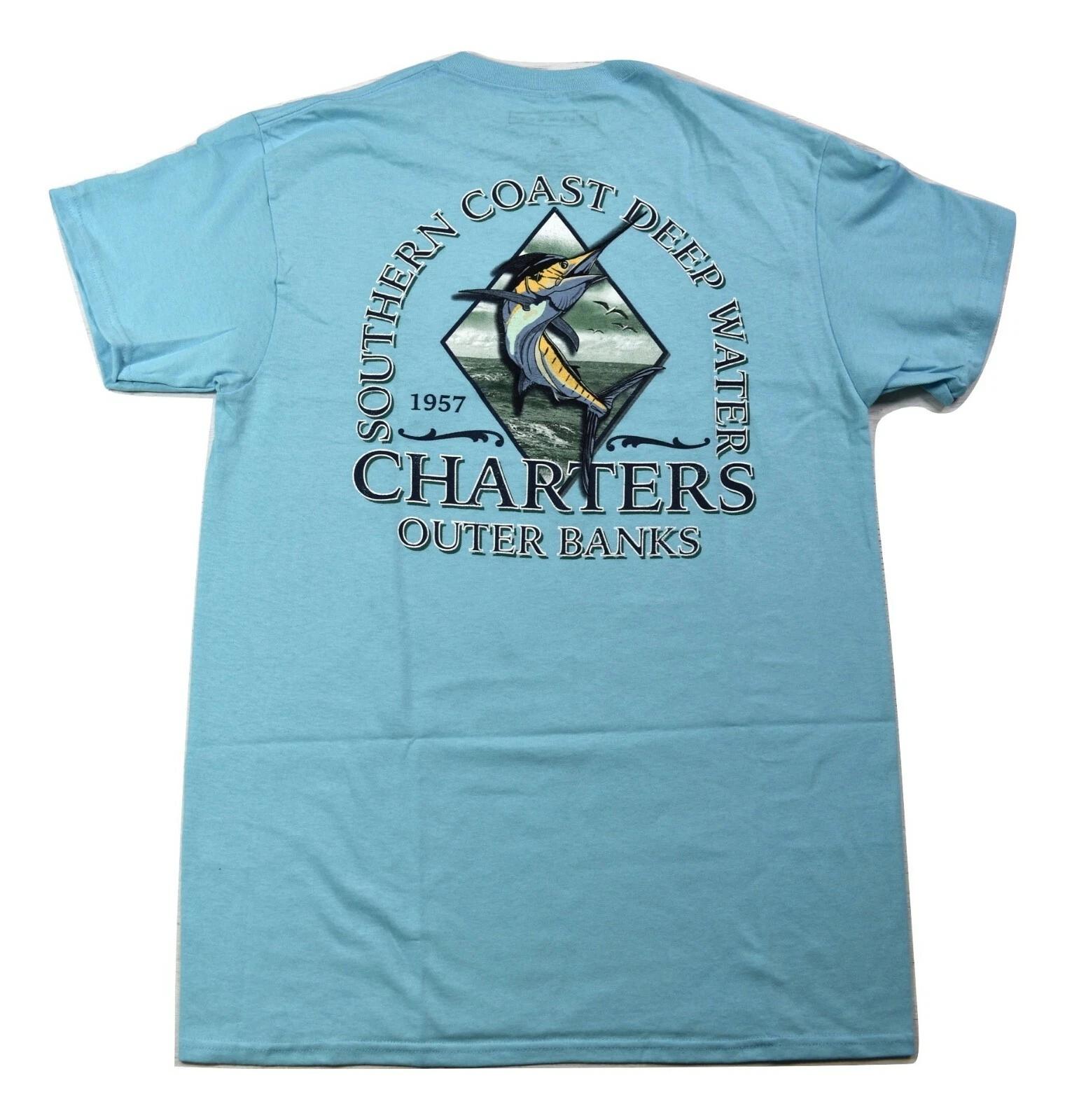 

Well Worn Mens Southern Coast Deep Water Charters Outer Banks Shirt M, XL, 2XL 4XL