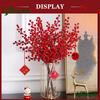 1/3PCS Artificial Red Berry Branches  for Home Tabletop Festivals Wedding Party DIY Craft Decor Christmas New Year Decoration