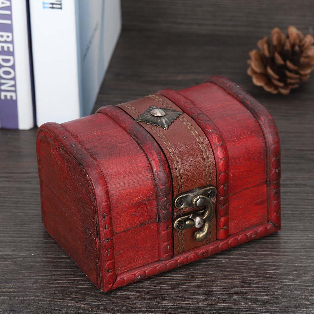 Vintage Wooden Jewelry Storage Box Handmade Wooden Decorative Display Case