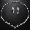 European & American Bridal Accessories: Elegant Diamond Necklace & Claw Chain Earrings Set