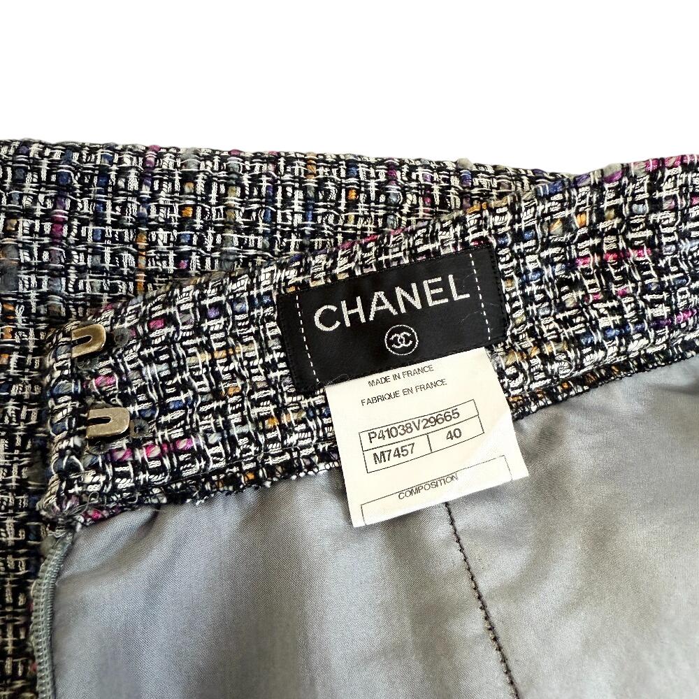 CHANEL P41038V29665 wool acrylic skirt gray acrylic Used