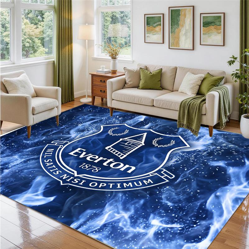 Everton Football Design Crystal Velvet Rug Soft Decorative Mat for Bedroom Entrance