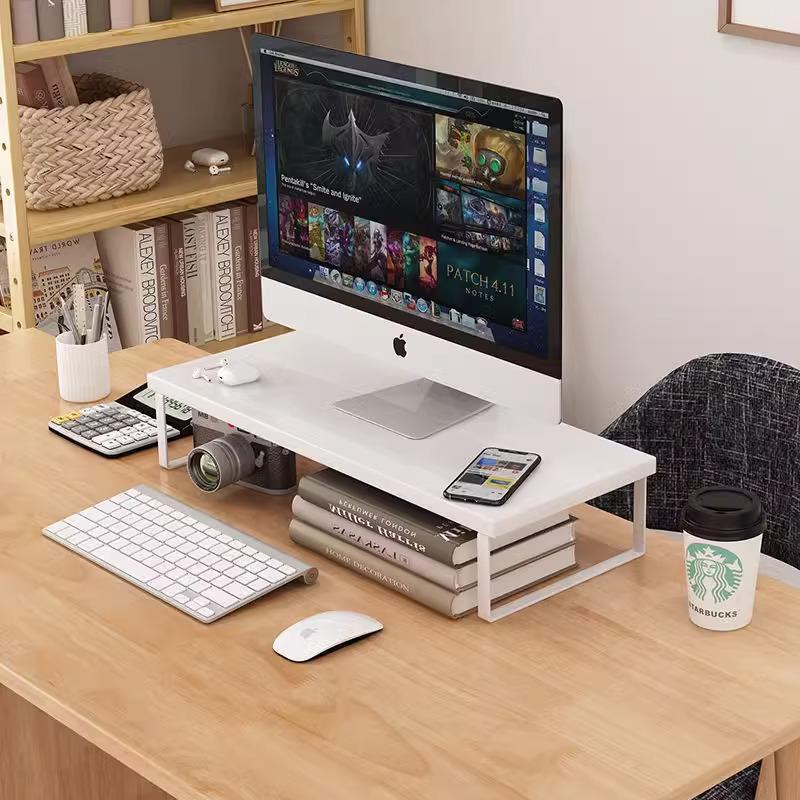 Desktop Bookshelf Monitor Riser and Storage Rack for Office Desk