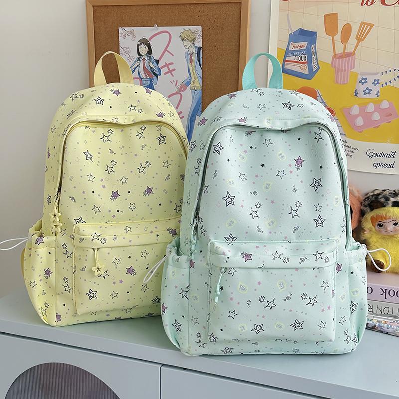 Star Print Women's Backpack Large Capacity Student Schoolbag