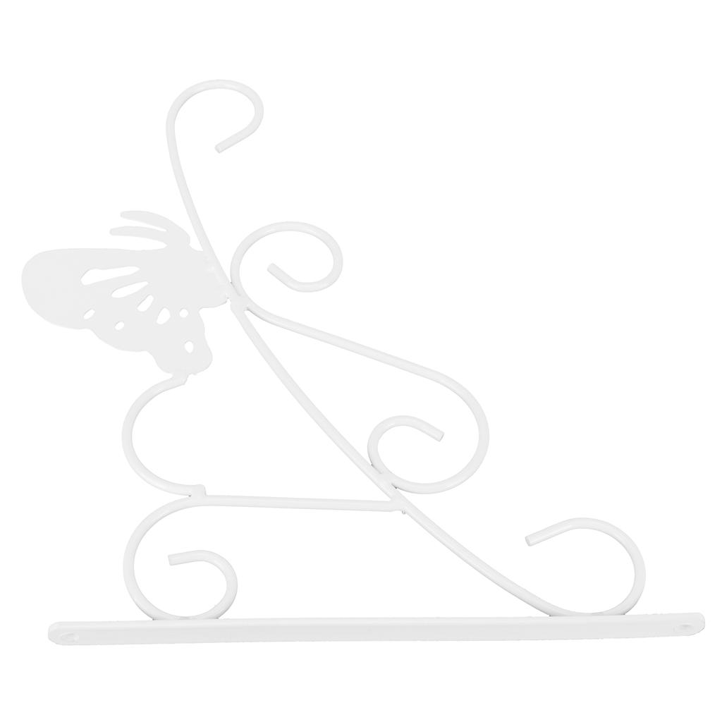 Blumentopf Hängehaken Europäischer Stil Schmiedeeisen Pflanzenaufhänger für Garten Terrasse Balkon Weiß