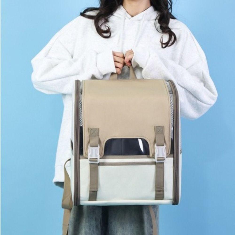 Breathable Pet Carrier Backpack Large Capacity Portable Pet Bag Cat Outing Backpack  Outdoor.