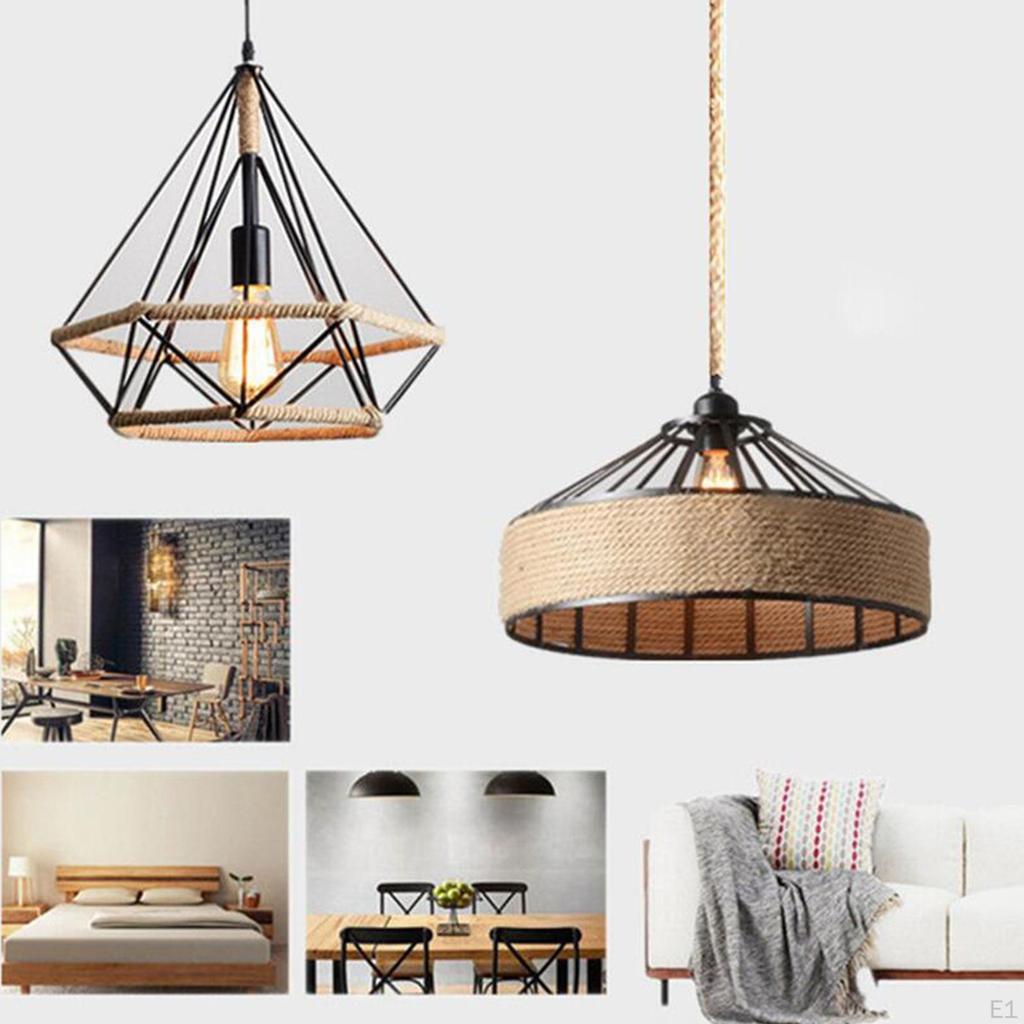 Lighting Metal Diamond Lampshade for Pendant Light Lamp Holders Black Hanging Farmhouse