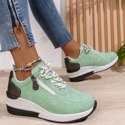 Mode 2025 neue lässige Schnür-Sportschuhe Mode große Größe lässige Sportschuhe Keilabsatz Plateau Freizeitschuhe