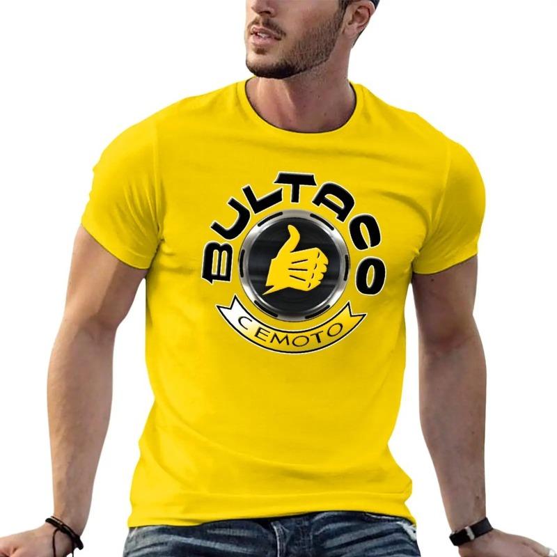 Streetwear Klassisches Herren Sommer T-Shirt Hohe Qualität Bultaco Cemoto Motorräder Print Tee Unisex Mode Rundhals T-Shirt Schwarz