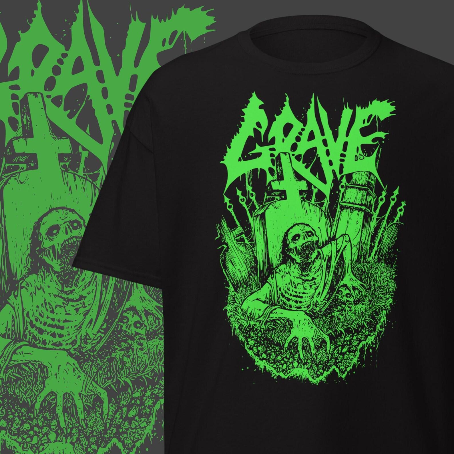 Grave T-Shirt Old School Death Metal Clothing Swedish Metal Band Merch 2XL