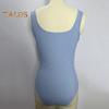 Women Summer Bodysuit Square Neck Sleeveless Skinny Elastic with Crotch Button Closure Tight Waist Backless Solid Color Soft Breathable Lady Sexy