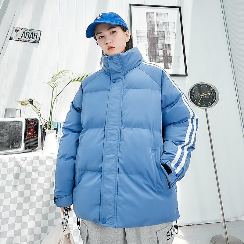 Mens Winter Cotton Jacket Unisex Thick Stand Collar Coat Casual Warm Outerwear Youth