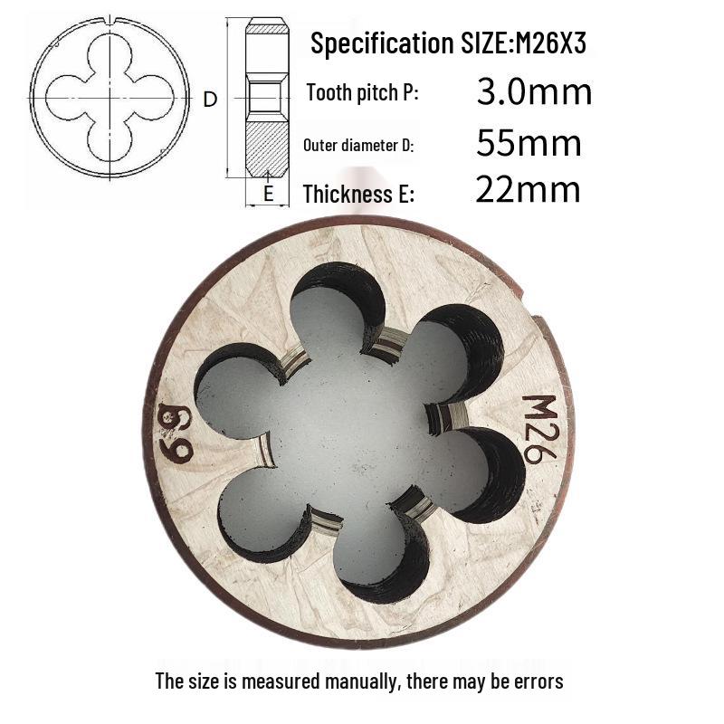 Kulatá vratidlo M24-M26 x 0,5-3 mm, Chod vpřed/vzad, Pravý/Levý závit