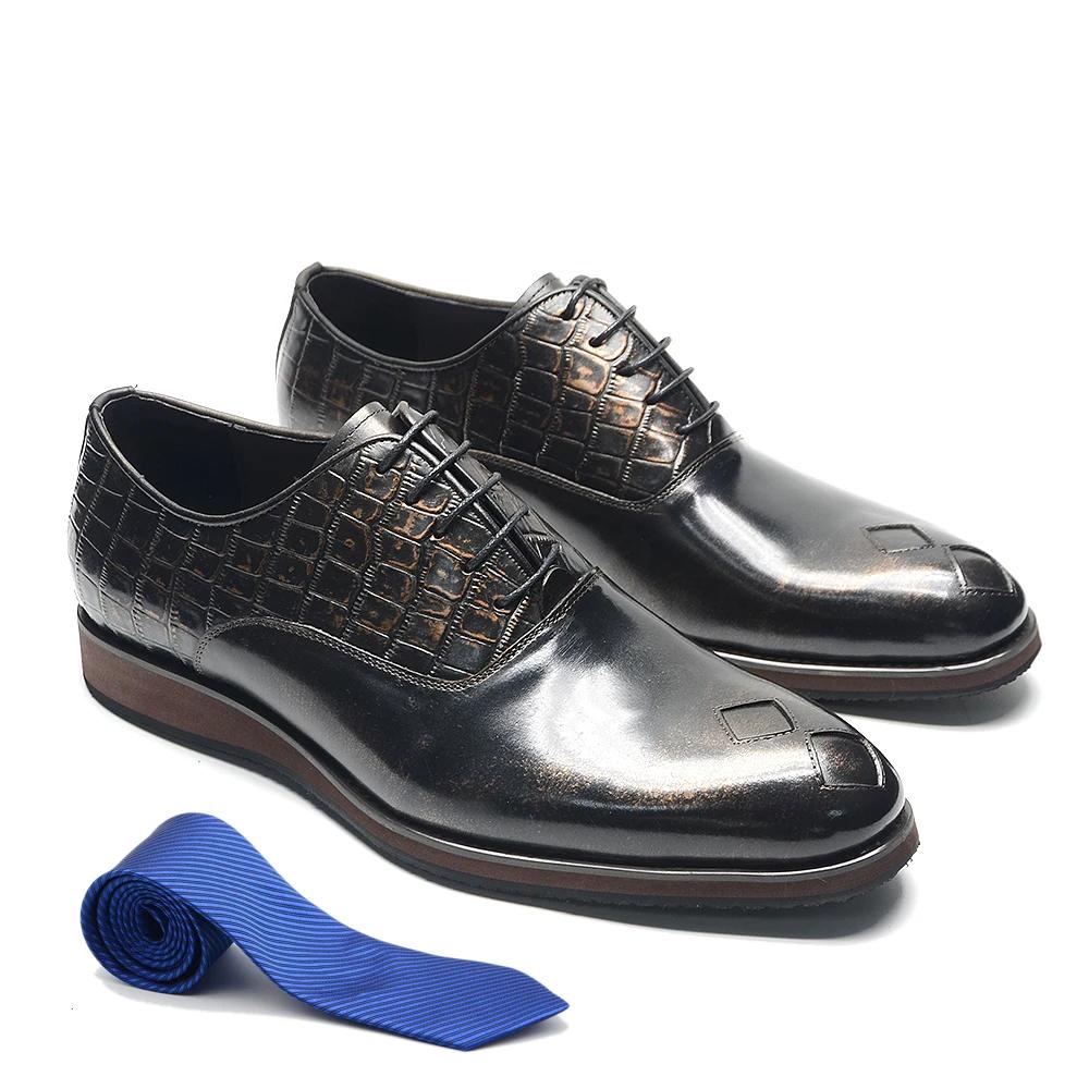 

Classic Retro Italian Casual Business Men s Oxford Formal Shoes Genuine Leather Black Shiny Comfortable Sole Lace-up Man Sneaker 38