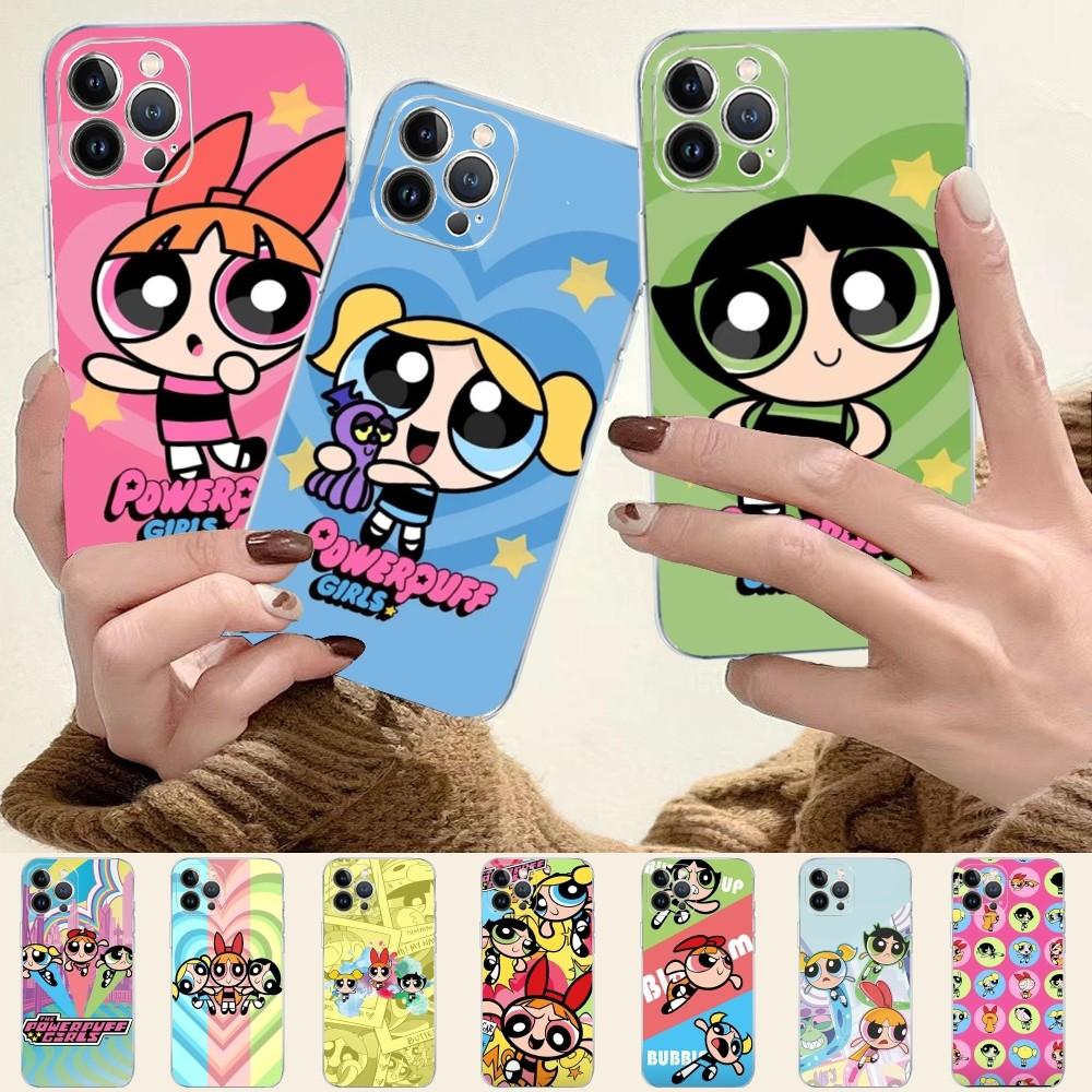 Girls Policeman Power-puffes Phone Case For iPhone 14 11 12 13 Mini Pro XS Max Cover 6 7 8 Plus X XR SE 2020 Funda Shell