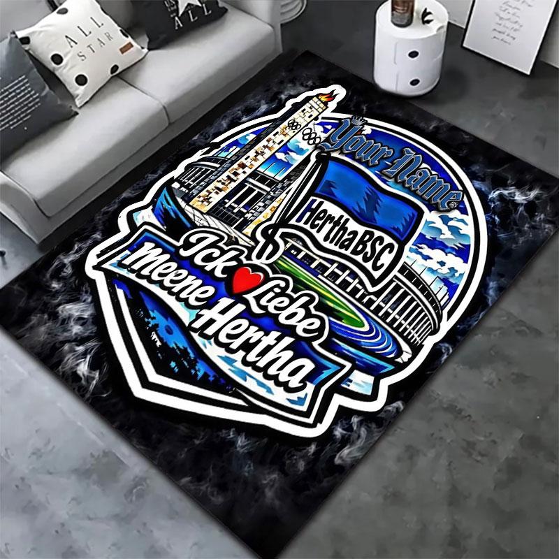 Hertha BSC Custom Name Carpet Rug for Living Room Bedroom Home Sofa Decoration,Kids play Non-slip Floor Mat