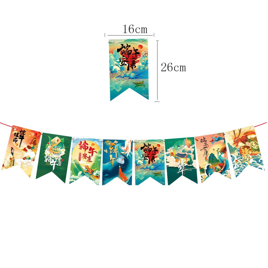 Dragon Boat Festival Paper Flag Supermarket Shopping Mall Atmosphere Layout Hanging Flags Pennant Banners