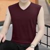 Men's Slim Korean Style V-Neck Sleeveless Vest - Casual Breathable Solid Color Youth Waistcoat