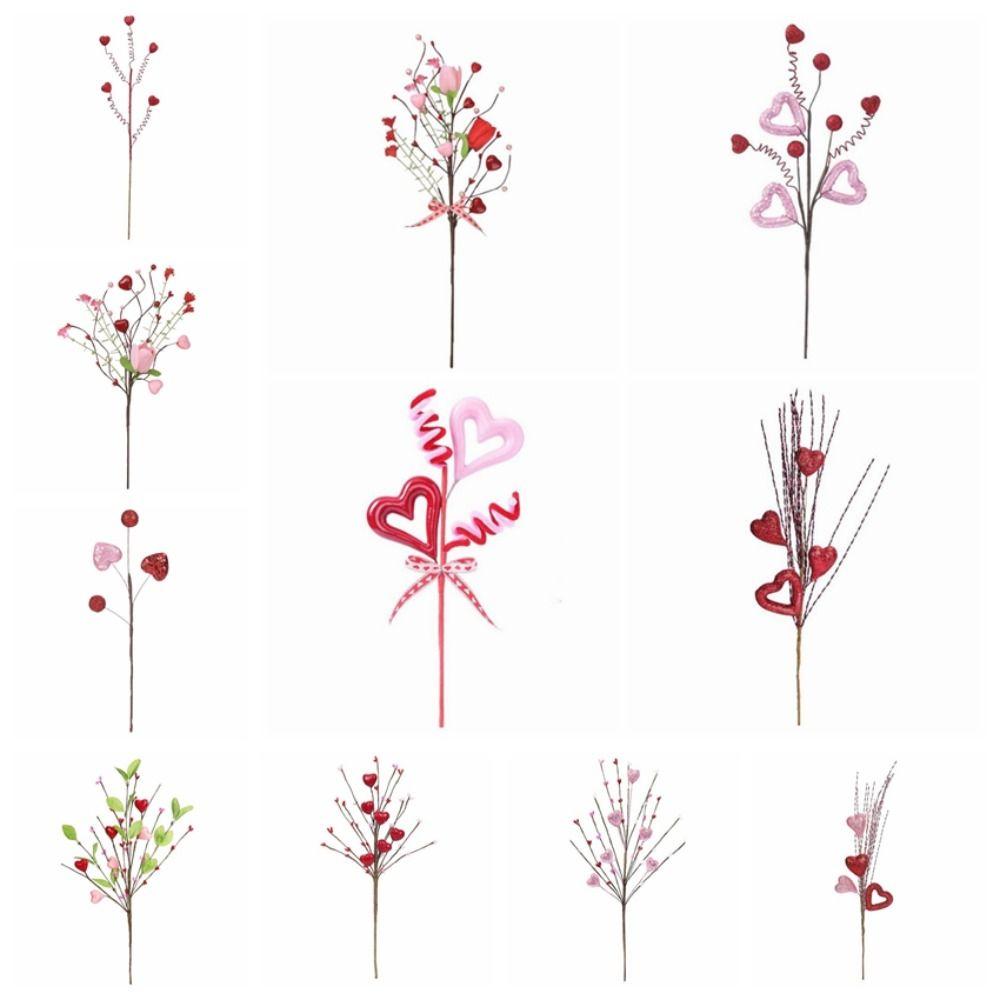Romantic Heart Bouquet Branch Anti-splash Water Handicraft Artificial Twig Cutting Resin Creative
