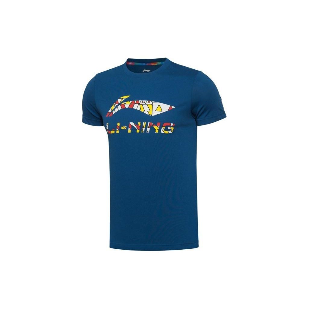 

Li Ning Sports Loose Round Neck Breathable Casual T-Shirt Men Tops Blue AHSS843-3 M