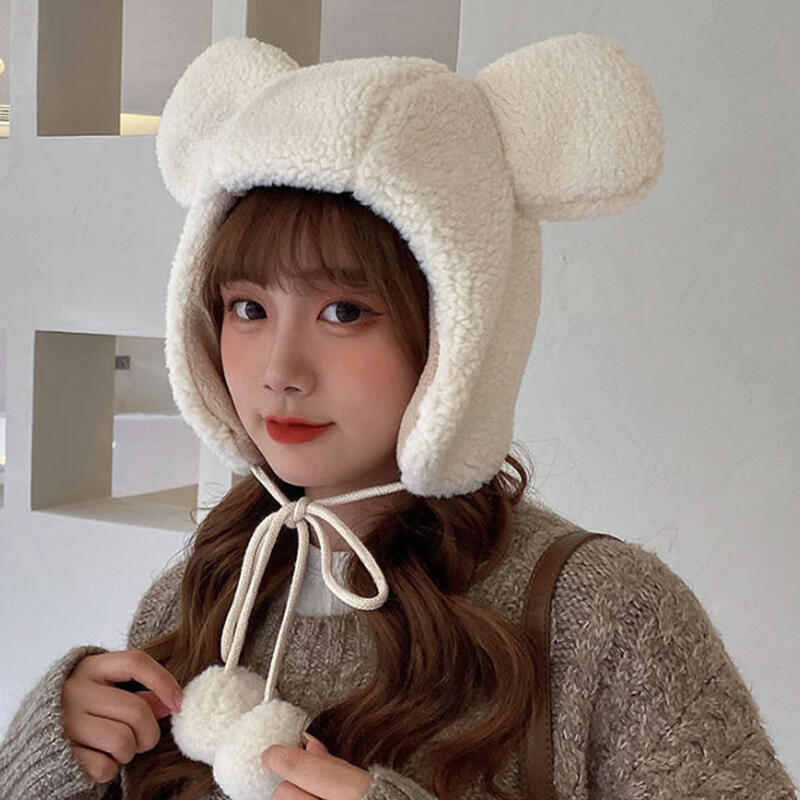Women's Teddy Bear Earflap Hat Cute Winter Fur Hat