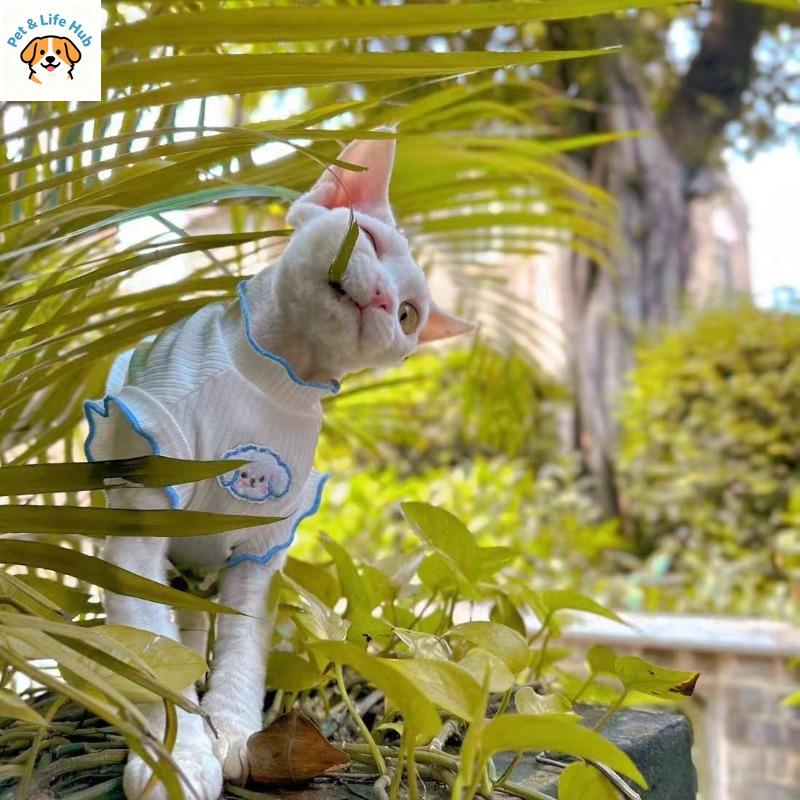 Summer sleeveless cat clothing air conditioning suit anti-dander cat vest pet cat clothes pet ropa para gatos Pet supplies