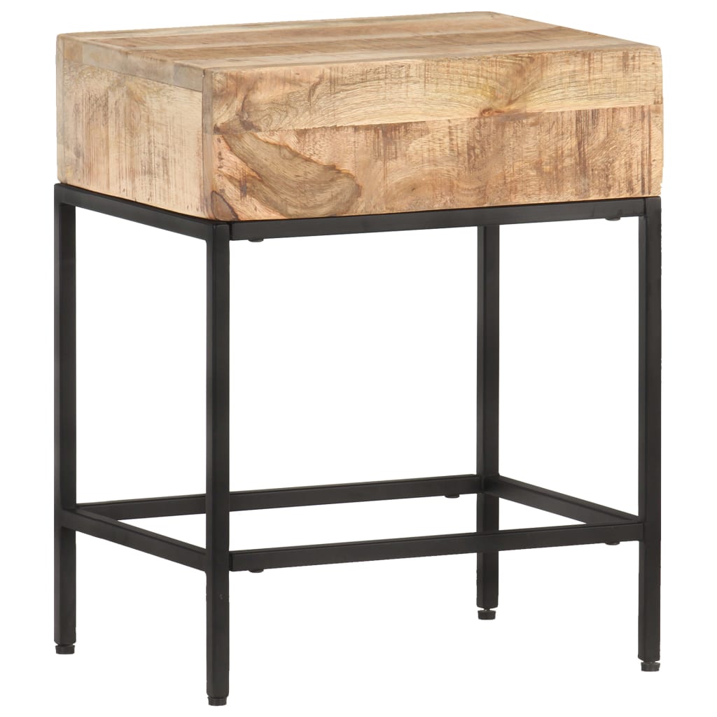Side Table 40 X 30 X 50 Cm Rough Solid Mango Wood
