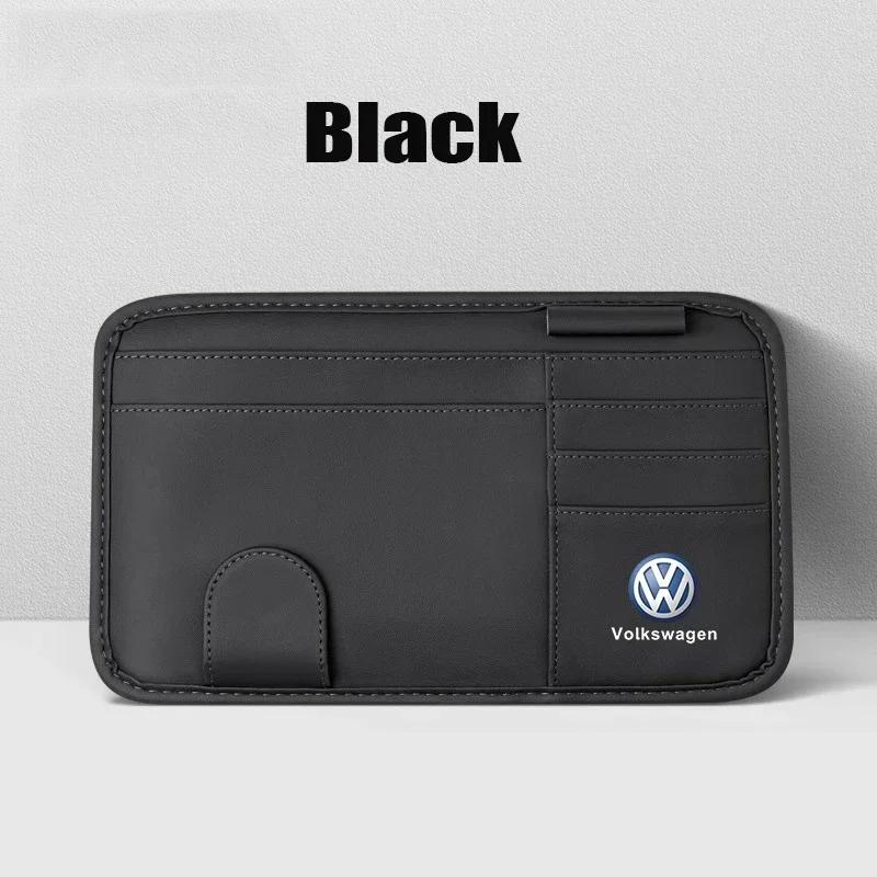 

Новый автомобильный солнцезащитный козырек, зажим для очков, хранение, сумка для хранения для Volkswagen Tiguan Rocco Touran Caddy Scirocco POLO Sharan Sagitar Ac чёрный