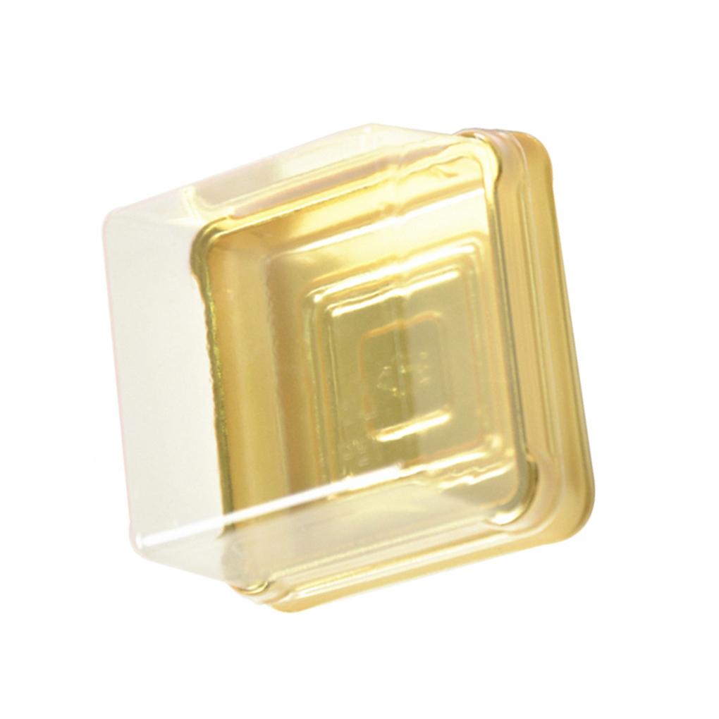 50Pcs Moon Cakes Packing Box Round Square Transparent Plastic Muffins Cookies Cake Container Cups Black/gold
