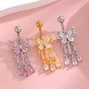 Bow Butterfly Navel Piercing Elegant Curved Barbell Fashion Dangled Belly Ring  Party