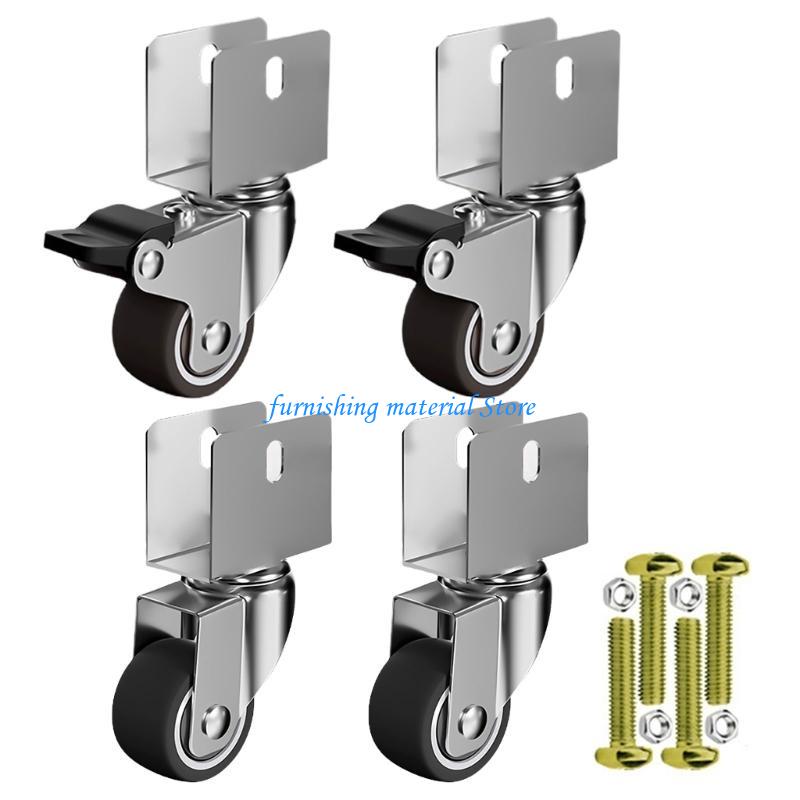 Y5GD 4 Stück 1,5 Zoll Weiche Gummiräder Lenkrollen Schwerlast Möbelrad Rolle für Plattformwagen Stuhl Langlebig