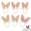 Spring Napkin Rings 6 Pieces Boho Serviette Buckles Party Supplies Rabbit Ear Holiday Napkin Ring Holder for Home Entertainers