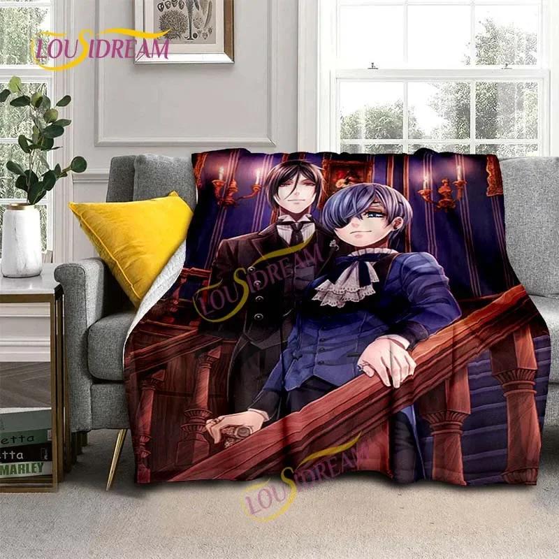 Black Butler Animation Flannel Blanket, Comfortable, Household Picnic Blanket, Suitable for All Seasons