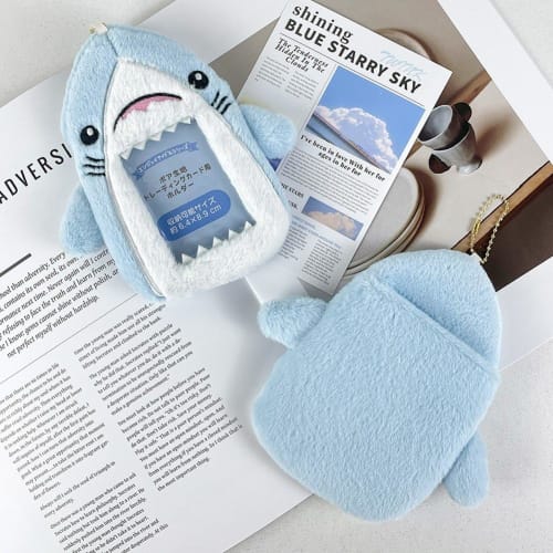 Set of 3 Shark Plush Card Cases, Card Storage, ID Cases, and Card Holders. Cute Korean Merchandise for Your Own Favorite.