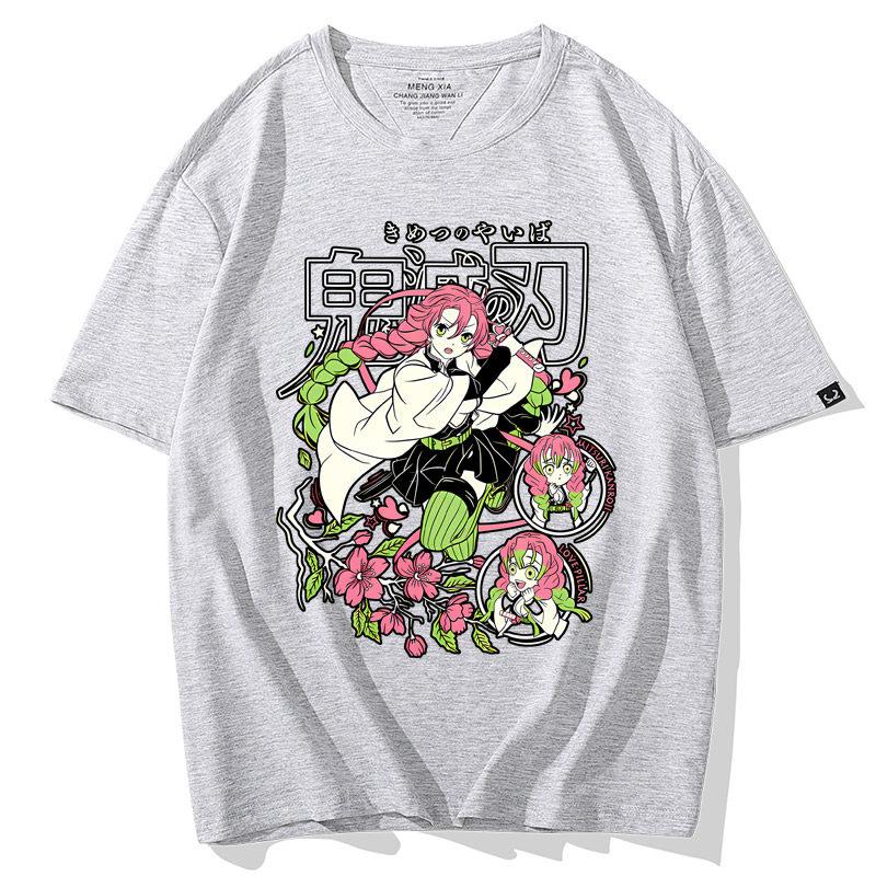 

ZX Ghost Annihilation Blade Short Sleeved Love Pillar Ganlu Temple Glass Tshirt Mens and Womens Summer Pain Clothes 3XL