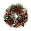 Christmas Door Decor Wreaths Realistic Hanging Wreath Garland Decoration Versatile Bow/Berry/Santa/Reindeer for Home Party Decor