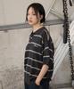 GLACK Gnt016 Mobster Striped Collar Knit (Charcoal Gray)