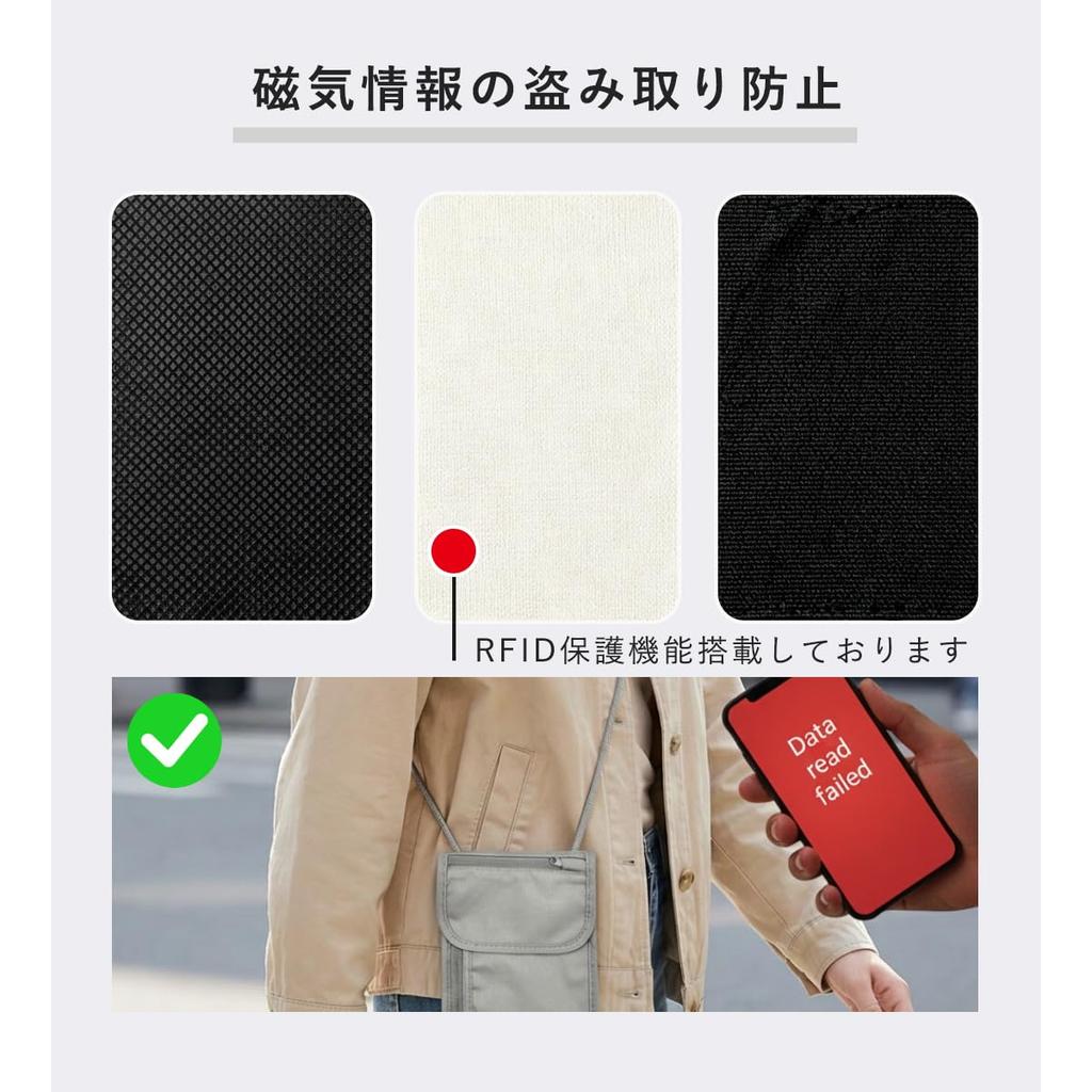 Vicosey Passport Neck Skimming Security Shoulder Passport Black Case, Strap, Crossbody, Prevention, Pouch, Bag, Cover, Slim, Lightweight,