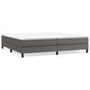 Box Spring Bed Frame Gray 200 x 200 cm Faux Leather