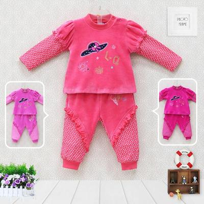 Neugeborene Mädchen Säuglingskleidung Samt Winter Frühling Langarm Hosen Set Knöpfe bestickt Kinderbekleidung Aapparel