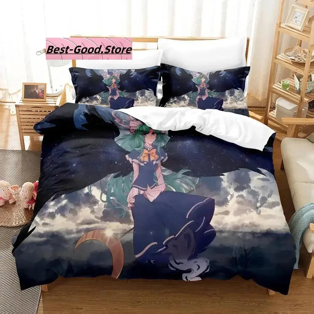 Touhou Project Bedding Set Single Twin Full Queen King Size Bed Set Aldult Kid Bedroom Duvetcover Sets 3D Print  Kawaii