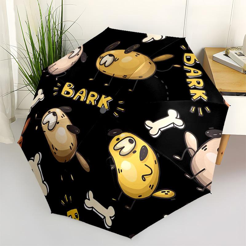 1pc Dogs Bones Automatic Open/Close Umbrella, Windproof, Folding Compact Umbrella with Lightweight Design for Women/Men028
