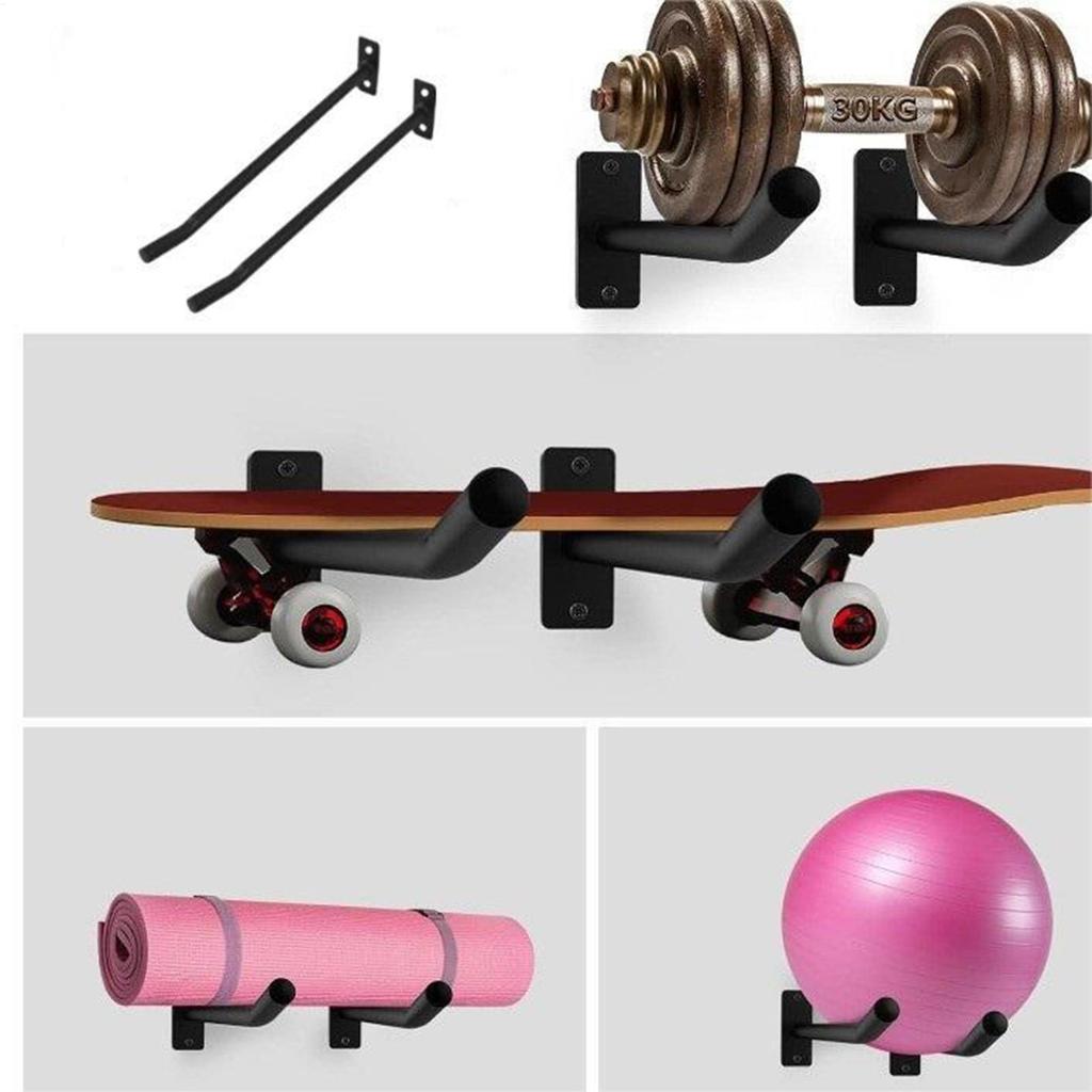 2-Pack Yoga Ball Wall Mount Holder, Heavy Duty Gym Ball Storage Rack, Space Saving Organizer for Home Gym & Fitness Room