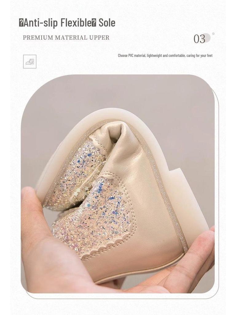 Girls' Martin Velvet-Lined Leather Boots 2025 - Fashionable Short Cotton Shoes for Autumn/Winter