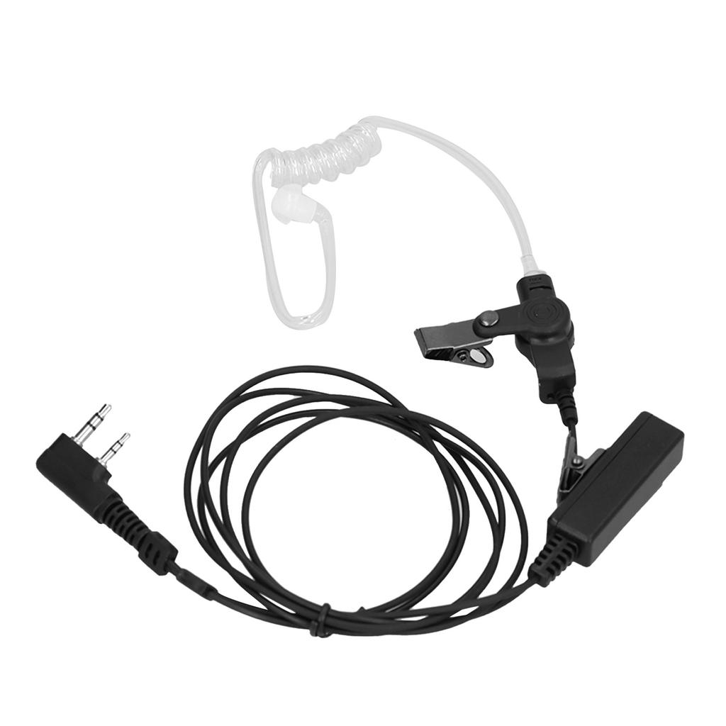K Head Walkie Talkie Earpiece Transparent Acoustic Tube PTT Button Noise Reduction for Baofeng