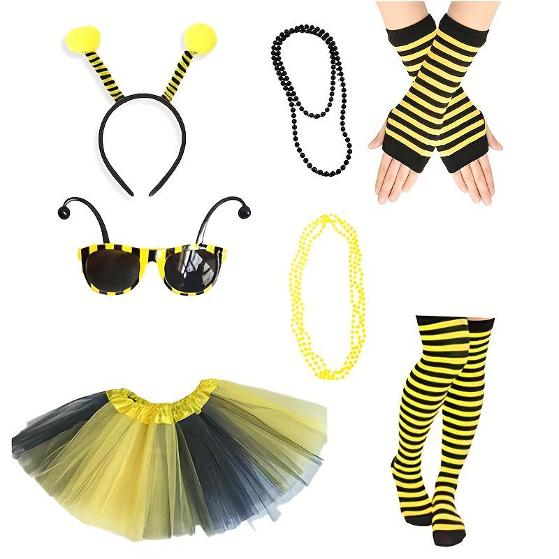 Zestaw Kostiumów Cosplay na Halloween 2026 Pszczoła ze Skrzydłami, Peleryną, Opaską na Głowę i Okularami dla Dorosłych i Dzieci