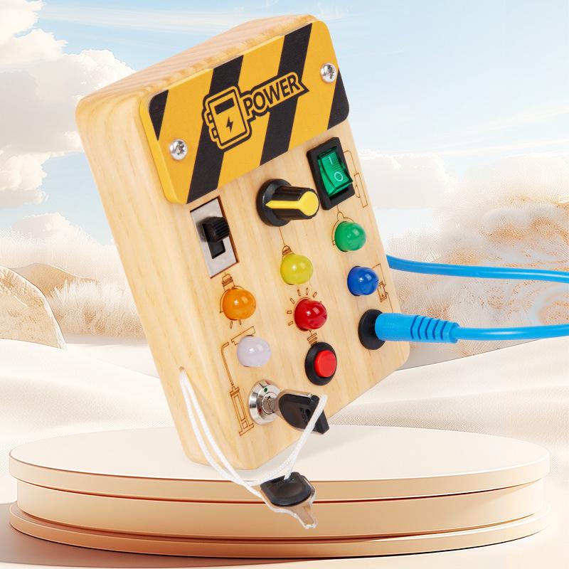 Children's LED Circuit Switch Board - Montessori Educational Busy Board Toy