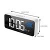 Voice Control Music Alarm Clock Mirror Desk Clock Ringtones LED Digital Clock  Home Office