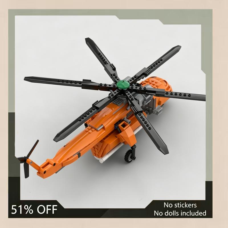 453PCS Helicopter Model MOC Aircraft Custom Puzzle DIY Creative Assembly Building Blocks Toy Collection Gift