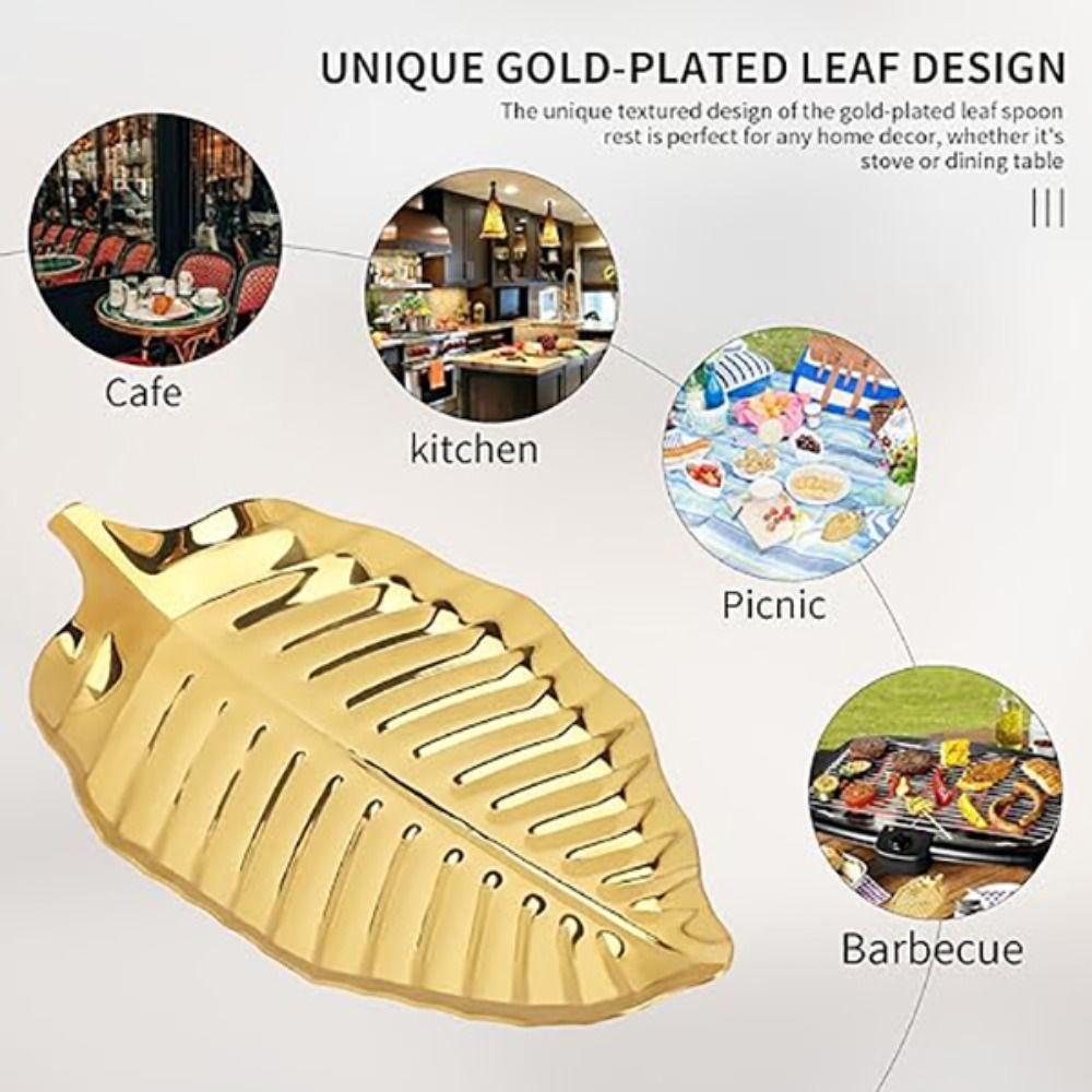 Stainless Steel Utensil Rack Non-Slip Kitchen Spoon Rest Premium Serving Tray Holder